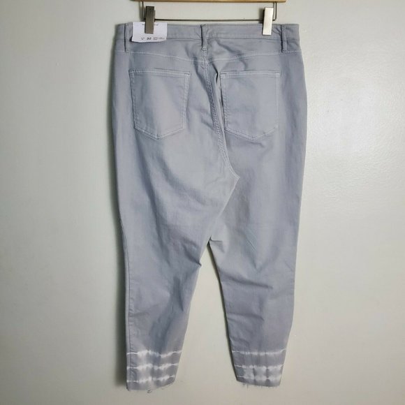 Loft Jeans 32 Curvy Gray Skinny Crop Dip Dye Casual Summer Stretchy Midsize - Picture 8 of 9